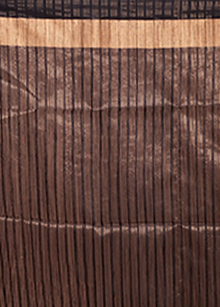 Grey Handloom Matka Pure Silk Saree With Blouse Piece
