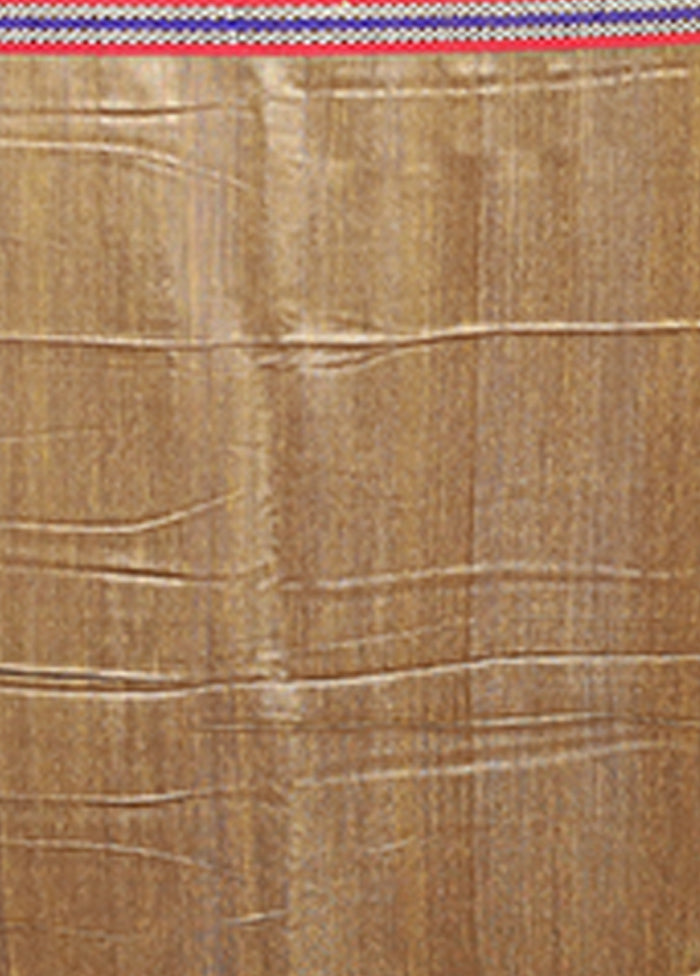 Cream Handloom Matka Pure Silk Saree With Blouse Piece