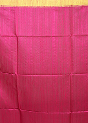 Pink Handloom Matka Pure Silk Saree With Blouse Piece