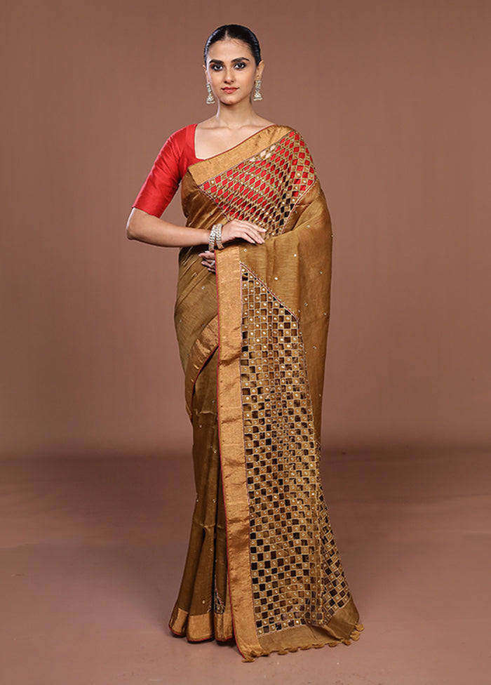Cream Handloom Matka Pure Silk Saree With Blouse Piece