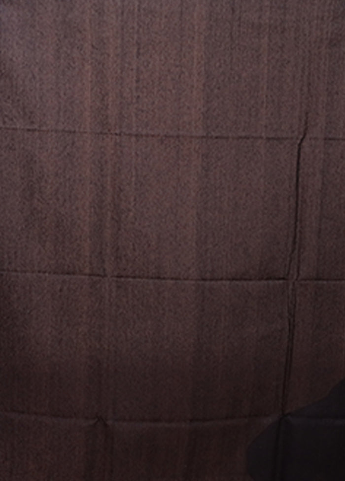 Black Handloom Matka Pure Silk Saree With Blouse Piece