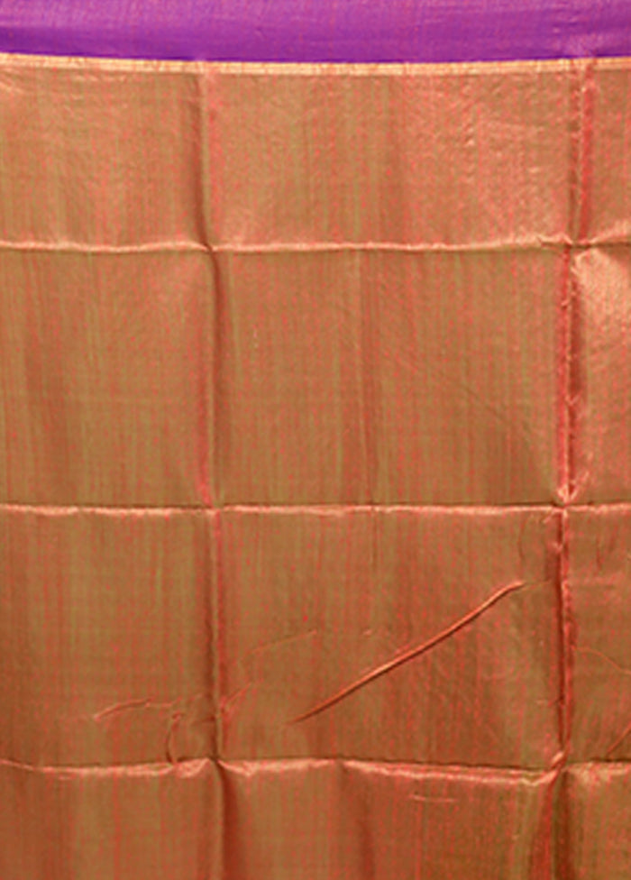 Green Handloom Matka Pure Silk Saree With Blouse Piece