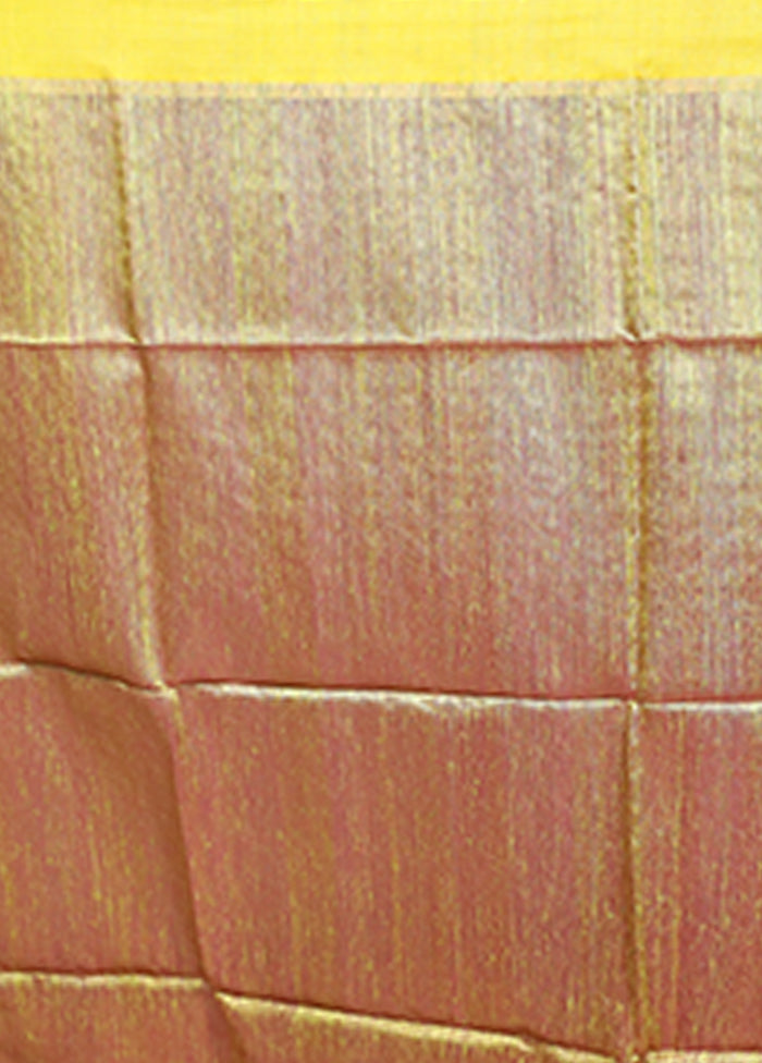 Pink Handloom Matka Pure Silk Saree With Blouse Piece