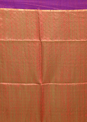 Green Handloom Matka Pure Silk Saree With Blouse Piece