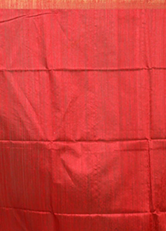 Cream Handloom Matka Pure Silk Saree With Blouse Piece