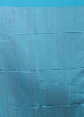 Blue Matka Silk Saree With Blouse Piece