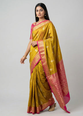 Green Handloom Kanchipuram Pure Silk Saree With Blouse Piece