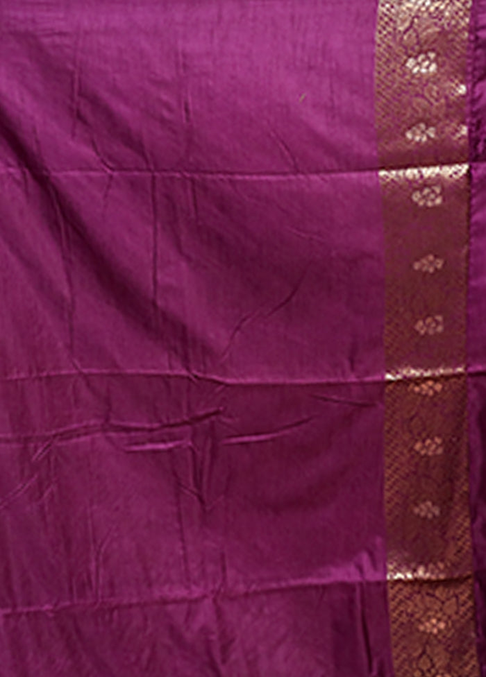 Purple Dupion Silk Saree With Blouse Piece