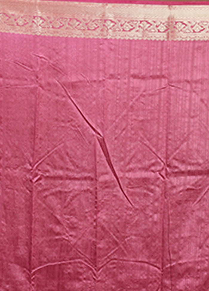 Pink Dupion Silk Saree With Blouse Piece