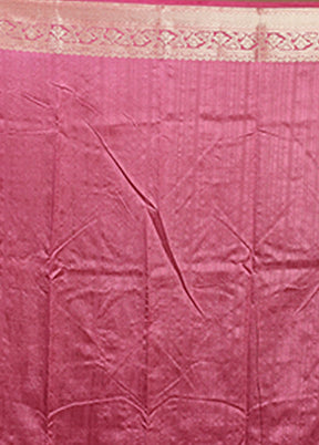 Pink Dupion Silk Saree With Blouse Piece