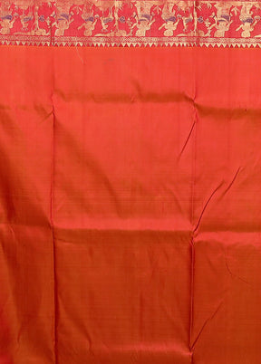 Yellow Handloom Swarnachuri Pure Silk Saree With Blouse Piece