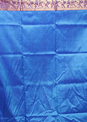 Blue Handloom Swarnachuri Pure Silk Saree With Blouse Piece