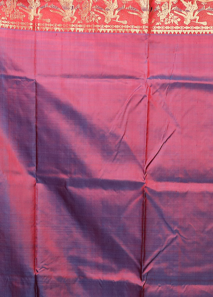 Blue Handloom Swarnachuri Pure Silk Saree With Blouse Piece