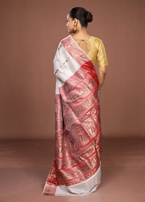 Black Handloom Swarnachuri Pure Silk Saree With Blouse Piece