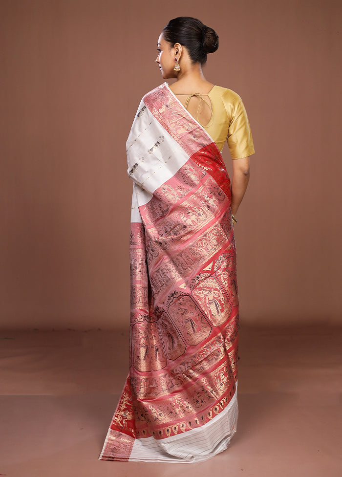 Black Handloom Swarnachuri Pure Silk Saree With Blouse Piece