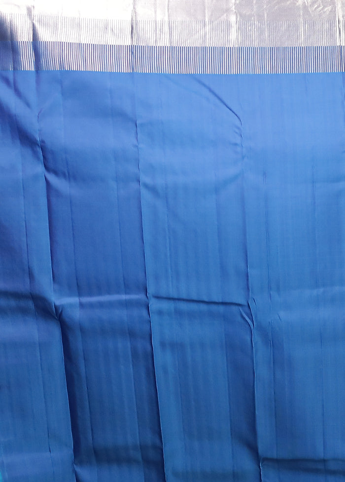 Rust Handloom Kanjivaram Pure Silk Saree With Blouse Piece