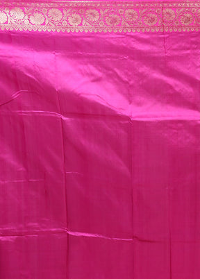 Purple Handloom Katan Pure Silk Saree With Blouse Piece