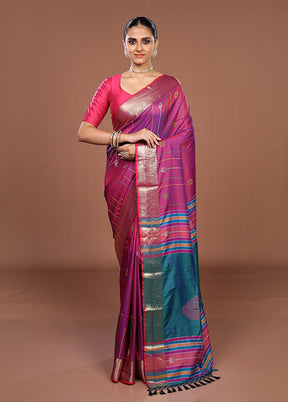 Pink Dupion Silk Saree With Blouse Piece