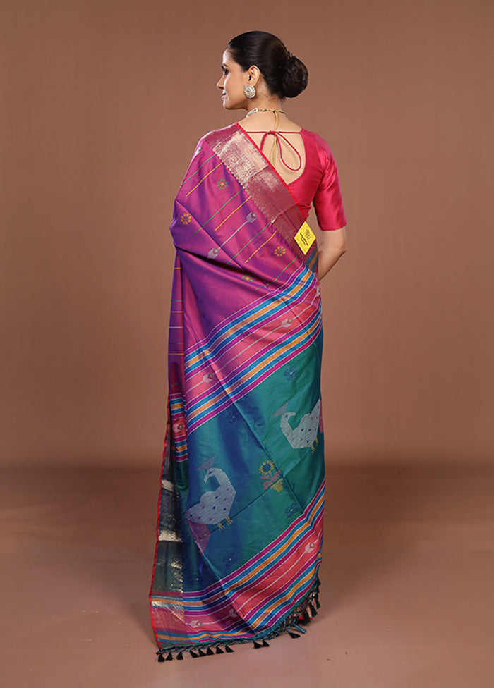 Pink Dupion Silk Saree With Blouse Piece