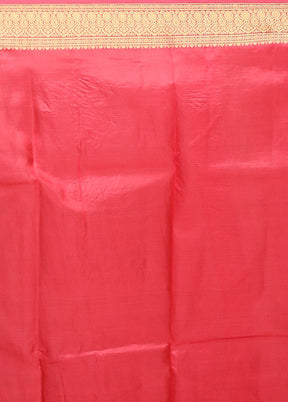 Pink Printed Pure Silk Saree Without Blouse Piece