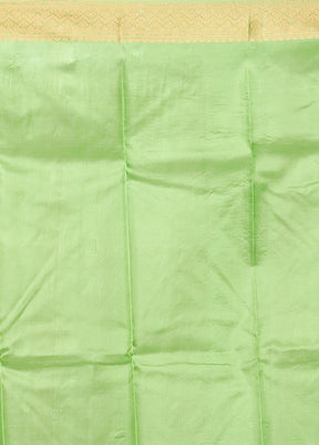 Green Printed Pure Silk Saree Without Blouse Piece