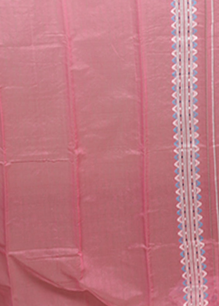 Pink Jamdani Cotton Saree Without Blouse Piece