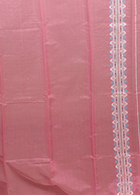 Pink Jamdani Cotton Saree Without Blouse Piece