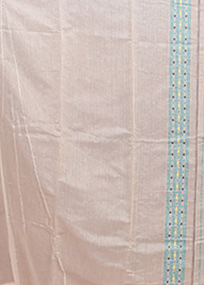 Cream Jamdani Cotton Saree Without Blouse Piece