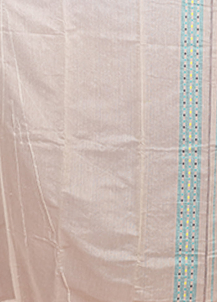 Cream Jamdani Cotton Saree Without Blouse Piece