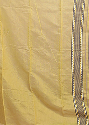 Yellow Jamdani Cotton Saree Without Blouse Piece