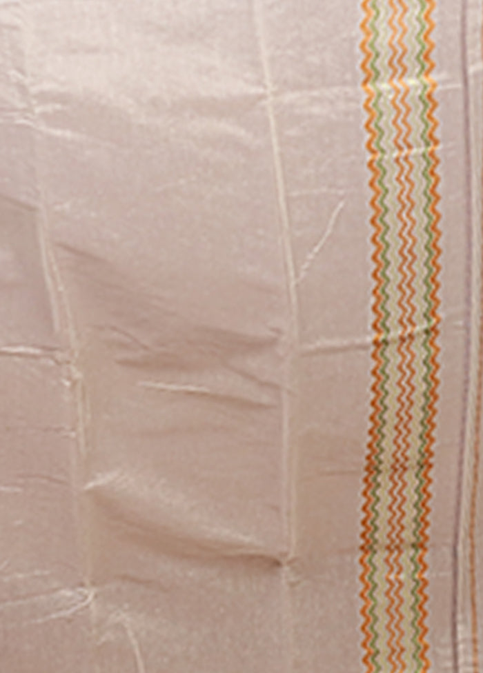 Cream Jamdani Cotton Saree Without Blouse Piece