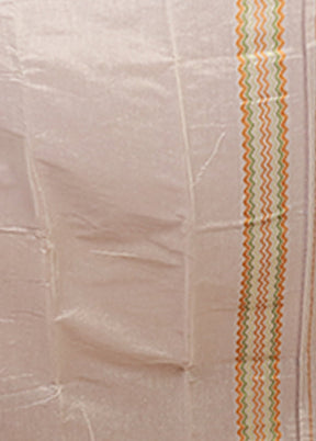 Cream Jamdani Cotton Saree Without Blouse Piece