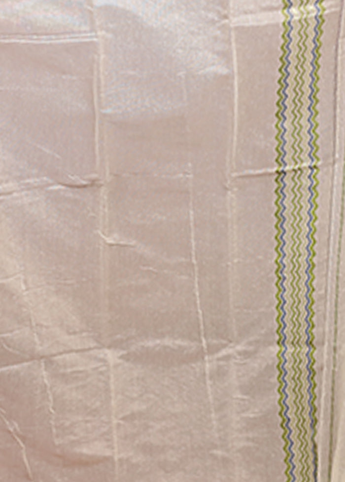 Cream Jamdani Cotton Saree Without Blouse Piece