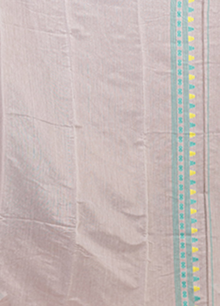 White Jamdani Cotton Saree Without Blouse Piece