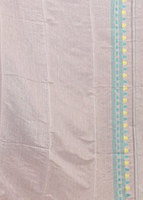 White Jamdani Cotton Saree Without Blouse Piece