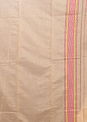 Cream Jamdani Cotton Saree Without Blouse Piece