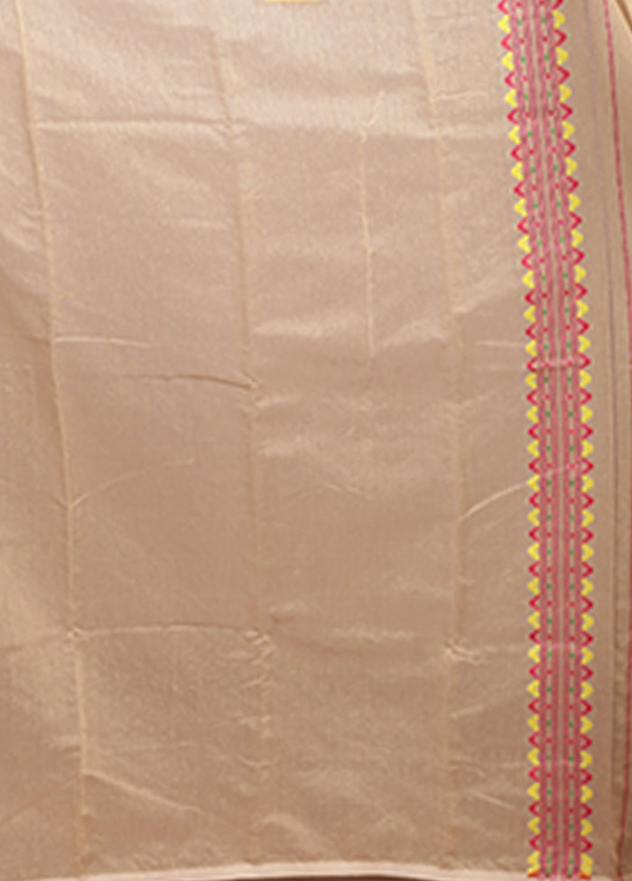 Cream Jamdani Cotton Saree Without Blouse Piece