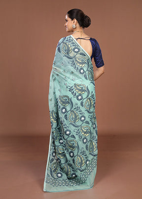 Green Jamdani Cotton Saree Without Blouse Piece