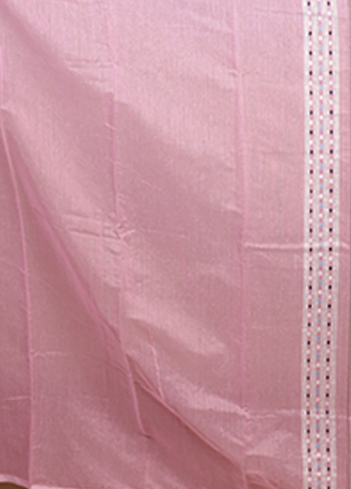 Pink Jamdani Cotton Saree Without Blouse Piece