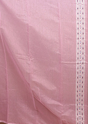 Pink Jamdani Cotton Saree Without Blouse Piece