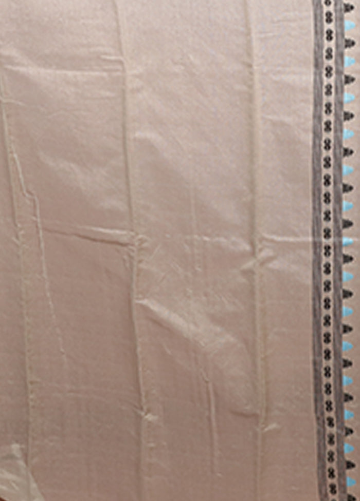Grey Jamdani Cotton Saree Without Blouse Piece