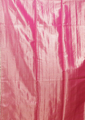 Gold Handloom Kanjivaram Pure Silk Saree With Blouse Piece