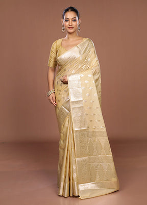 Cream Dupion Silk Saree With Blouse Piece