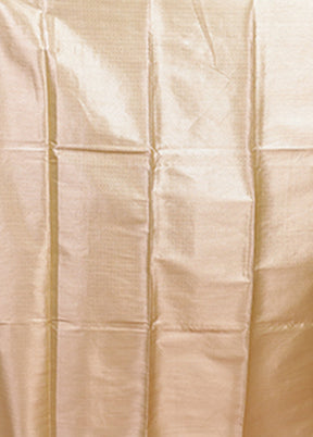 Cream Dupion Silk Saree With Blouse Piece