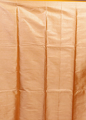 Yellow Dupion Silk Saree With Blouse Piece