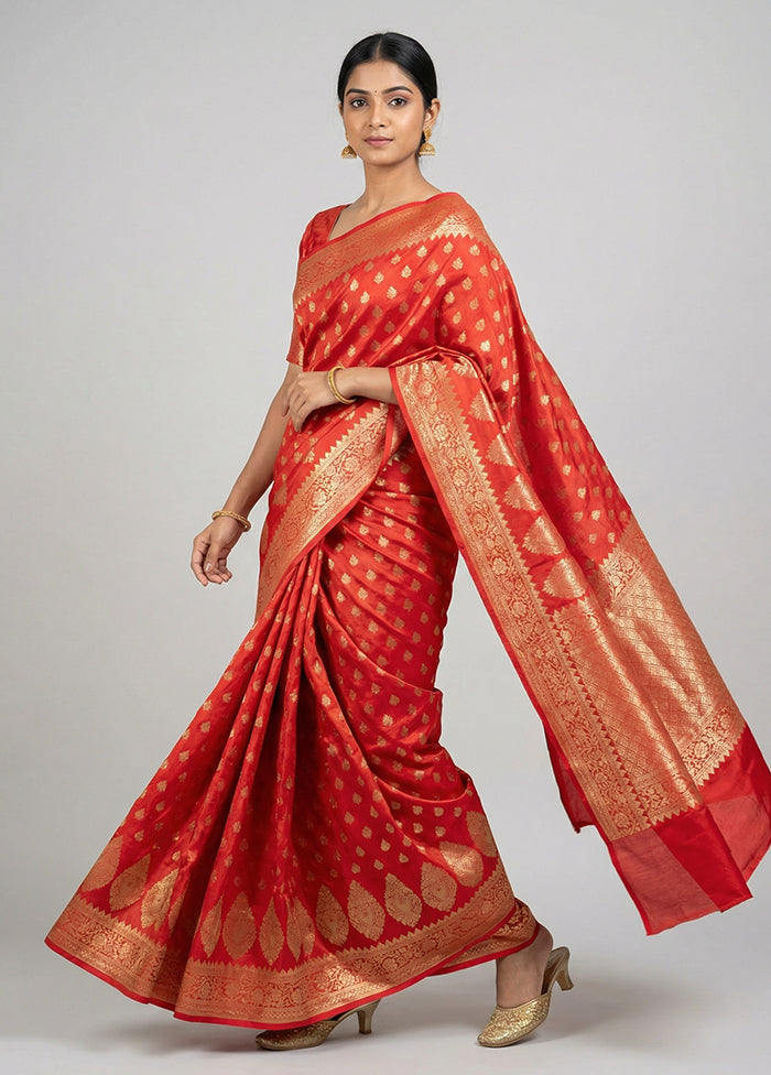 Pink Dupion Silk Saree With Blouse Piece