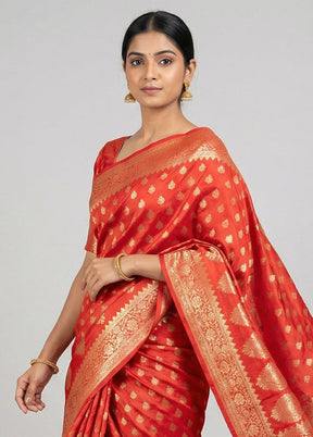 Pink Dupion Silk Saree With Blouse Piece