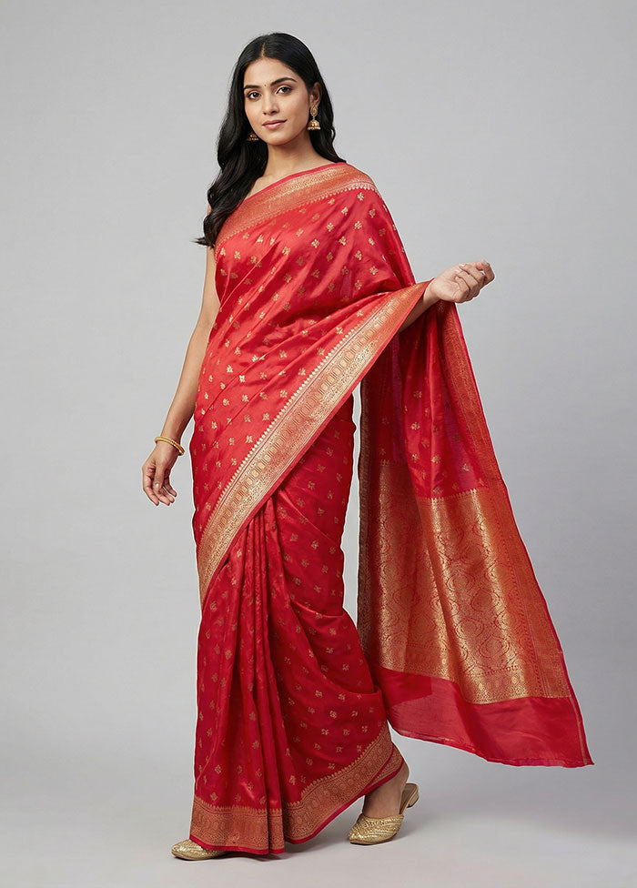 Pink Uppada Silk Saree With Blouse Piece