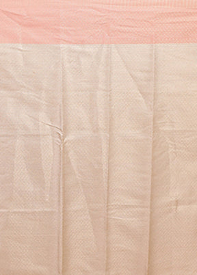 Cream Kora Silk Saree With Blouse Piece
