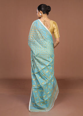 Green Jamdani Cotton Saree Without Blouse Piece